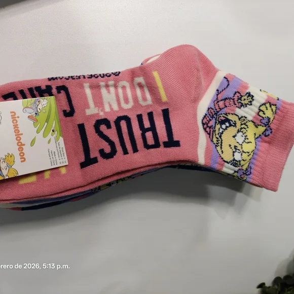 Rugrats Purple Cartoon Graphic Socks - Picture 2 of 5